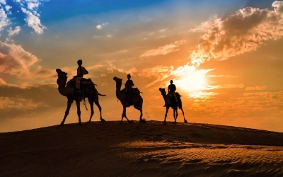 Overnight desert safari in Jaisalmer with camel ride and sunset views